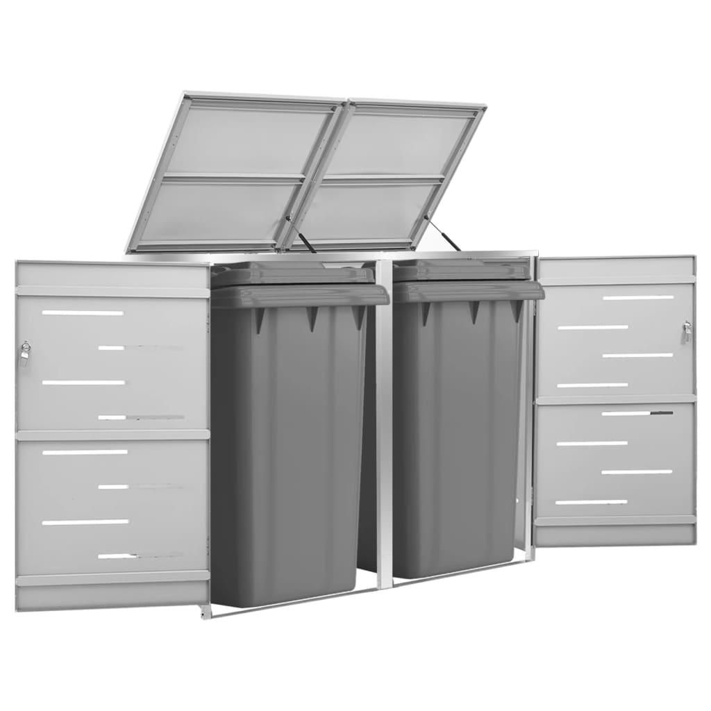 Stockage de conteneurs Vidaxl Double 138x77.5x112,5 cm en acier inoxydable