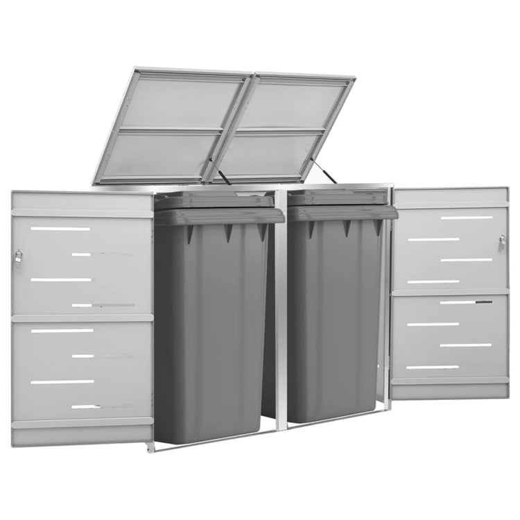 Stockage de conteneurs Vidaxl Double 138x77.5x112,5 cm en acier inoxydable