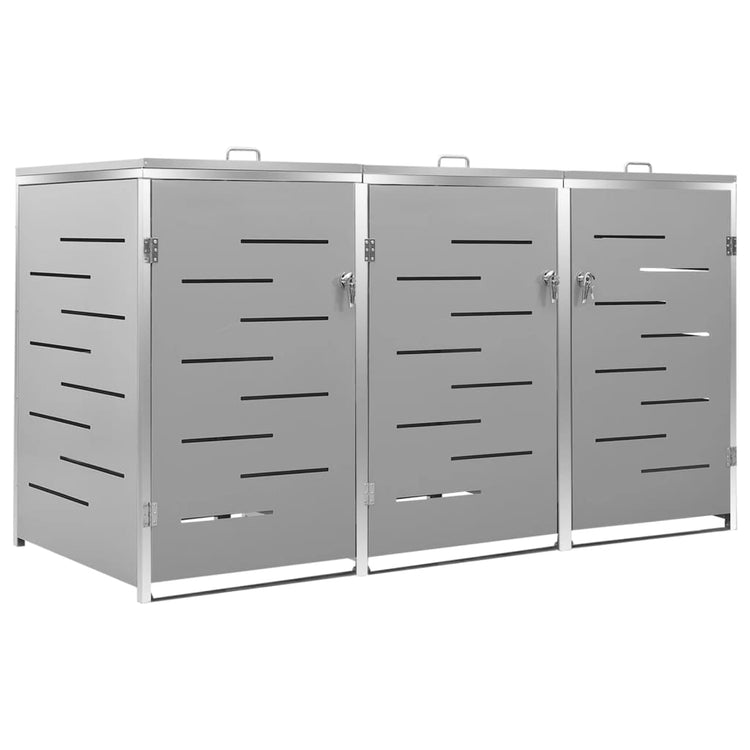 Stockage de conteneur Vidaxl Triple 207x77.5x112,5 cm en acier inoxydable