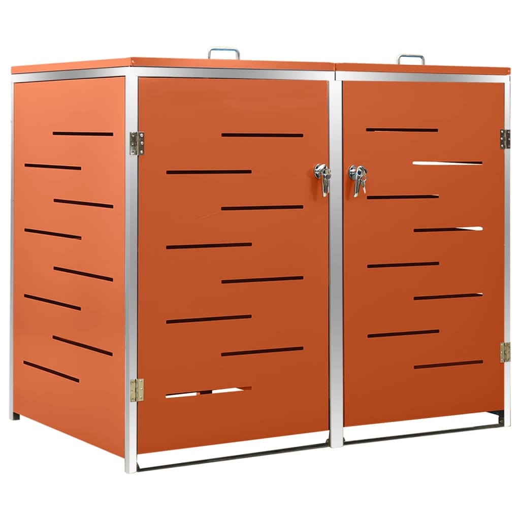 Stockage de conteneurs Vidaxl Double 138x77.5x112,5 cm en acier inoxydable