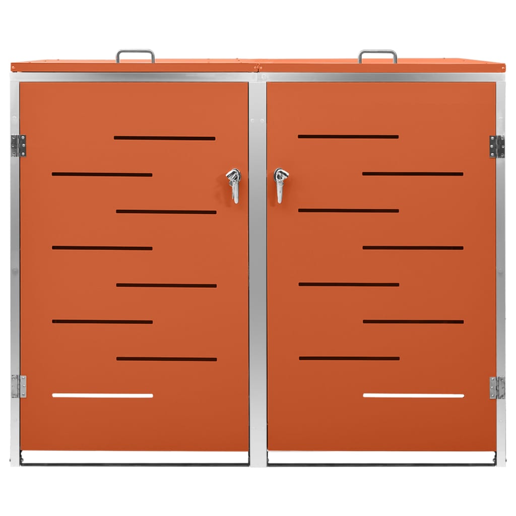 Stockage de conteneurs Vidaxl Double 138x77.5x112,5 cm en acier inoxydable