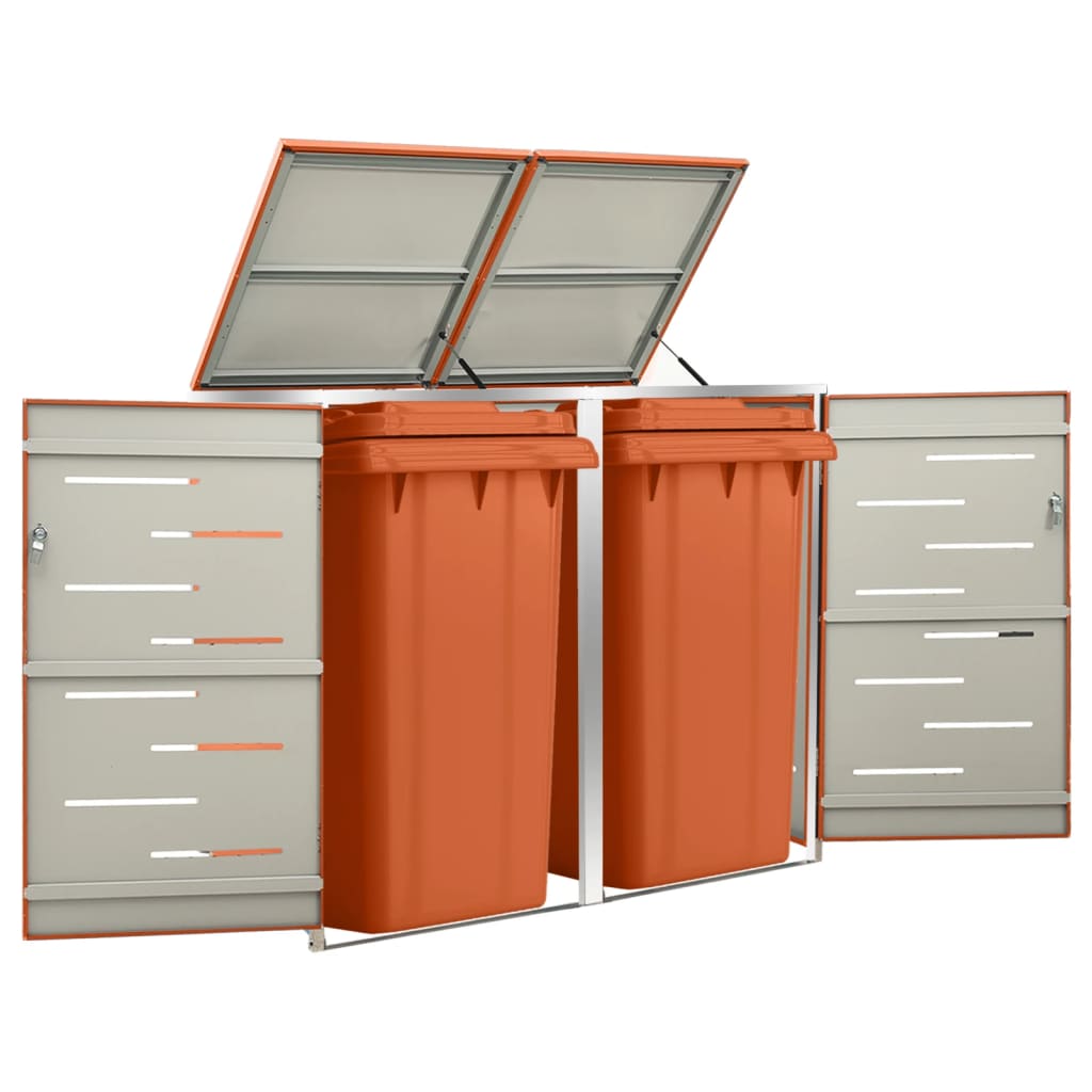 Stockage de conteneurs Vidaxl Double 138x77.5x112,5 cm en acier inoxydable