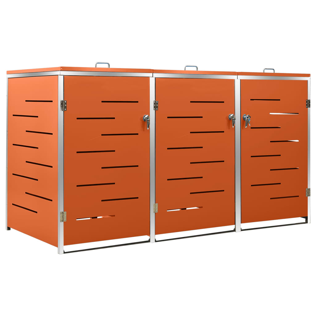 Stockage de conteneur Vidaxl Triple 207x77.5x112,5 cm en acier inoxydable