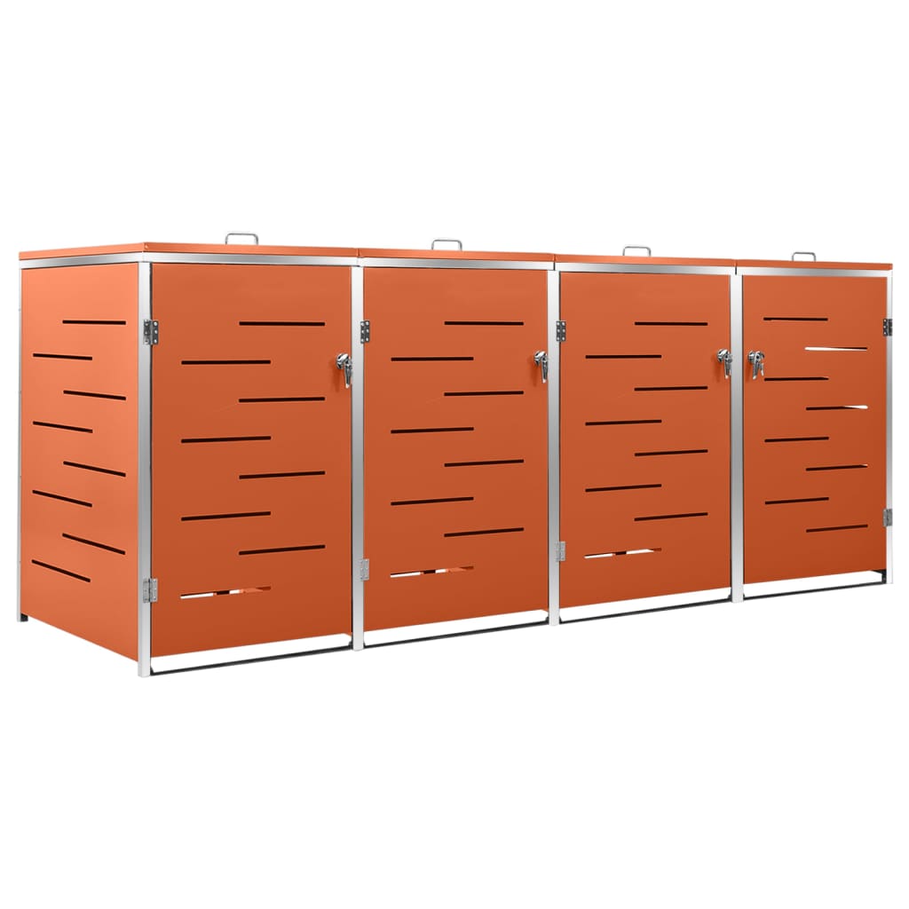 Stockage de conteneurs vidaxl quatre -double 276.5x77.5x112,5 cm en acier inoxydable