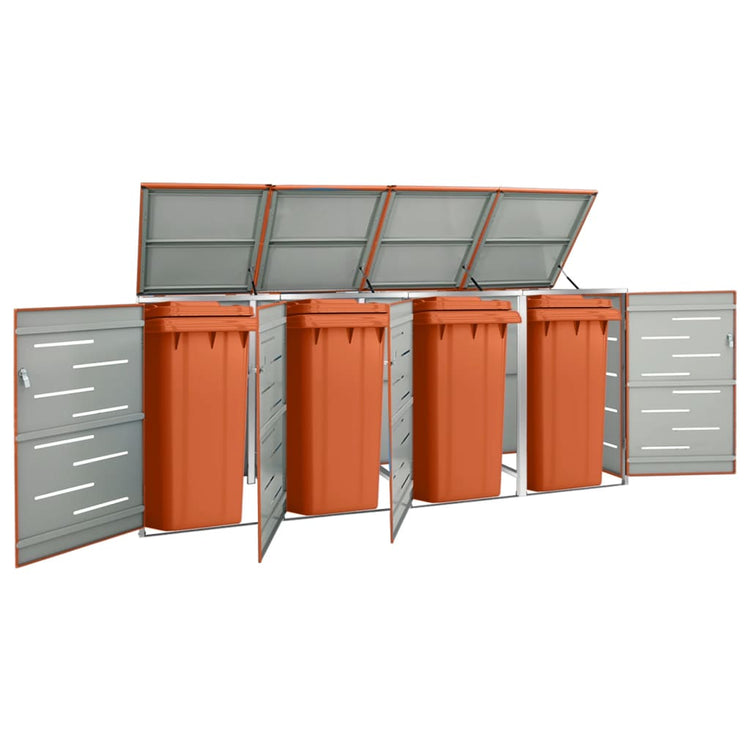 Stockage de conteneurs vidaxl quatre -double 276.5x77.5x112,5 cm en acier inoxydable