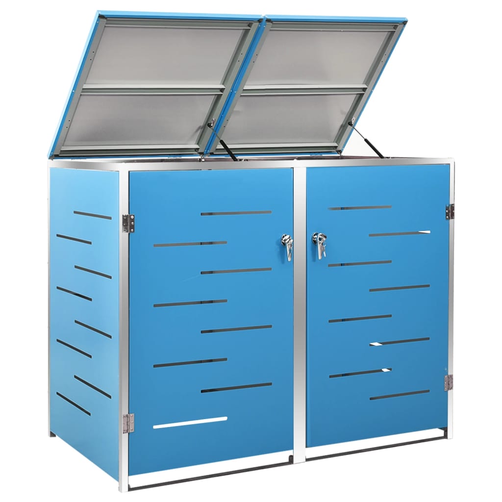 Stockage de conteneurs Vidaxl Double 138x77.5x112,5 cm en acier inoxydable