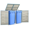 Stockage de conteneurs Vidaxl Double 138x77.5x112,5 cm en acier inoxydable