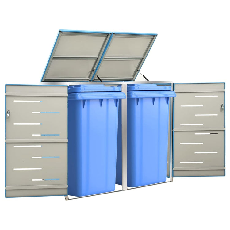 Stockage de conteneurs Vidaxl Double 138x77.5x112,5 cm en acier inoxydable