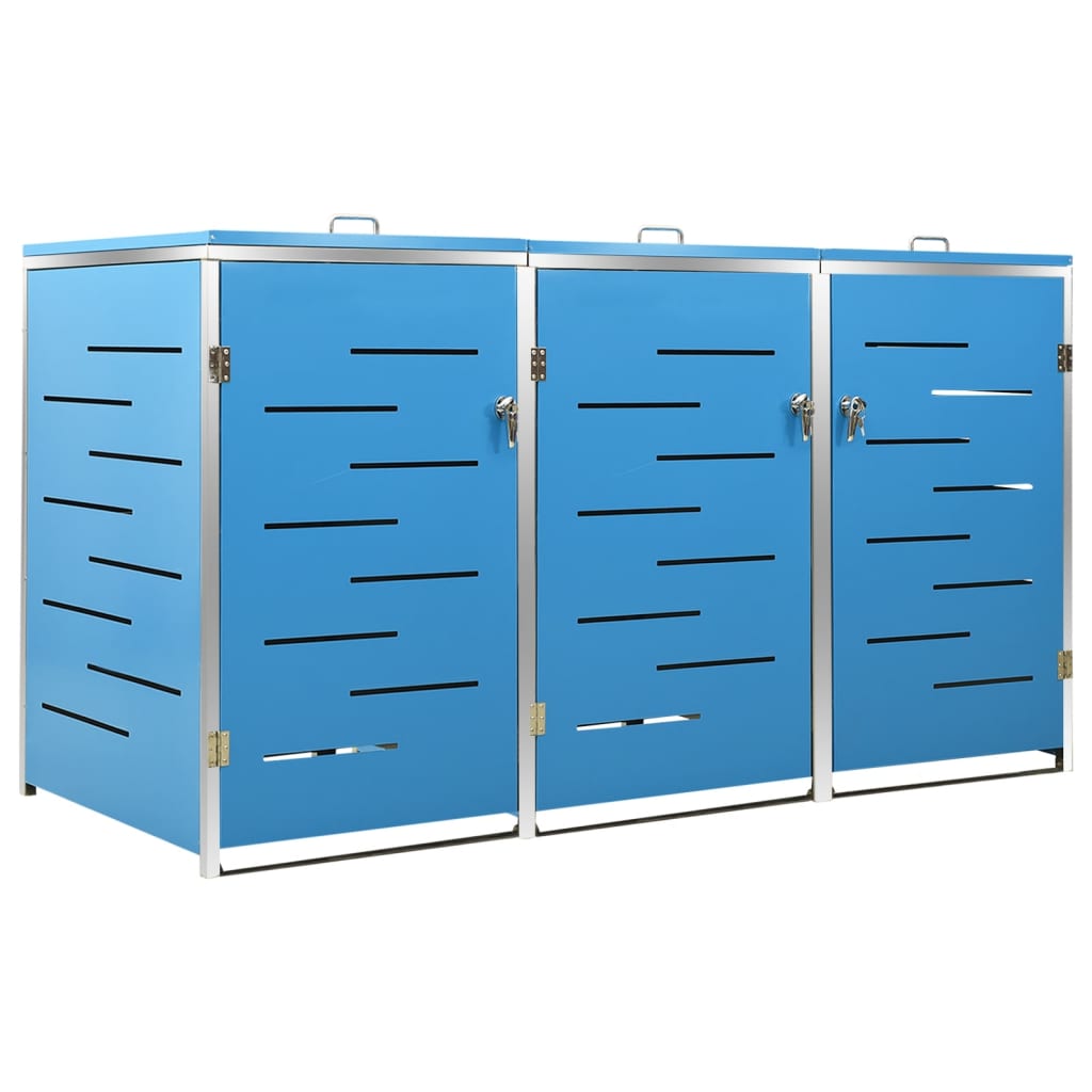 Stockage de conteneur Vidaxl Triple 207x77.5x112,5 cm en acier inoxydable