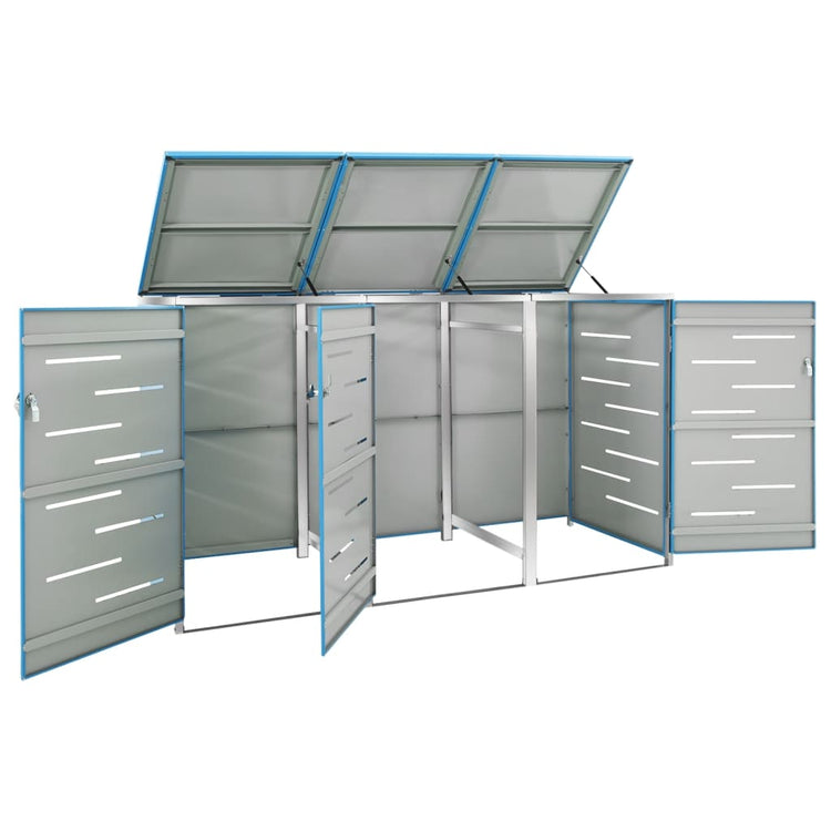 Stockage de conteneur Vidaxl Triple 207x77.5x112,5 cm en acier inoxydable