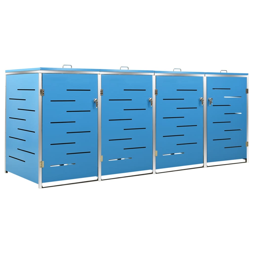 Stockage de conteneurs vidaxl quatre -double 276.5x77.5x112,5 cm en acier inoxydable