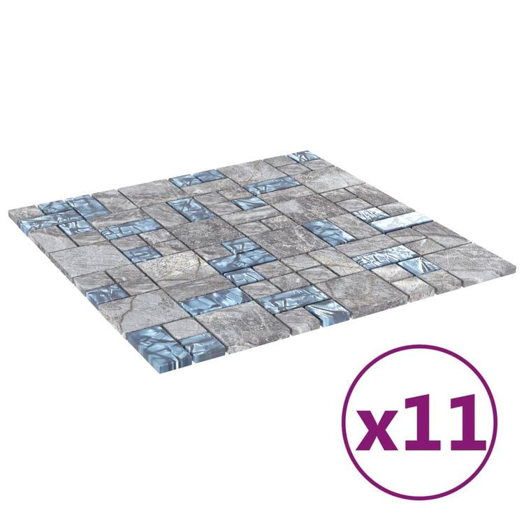 Vidaxl Mosaic Tiles 11 PCS 30x30 cm Green et bleu
