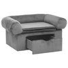 Banque de chien Vidaxl avec tiroir 75x50x38 cm Gray en peluche