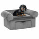 Banque de chien Vidaxl avec tiroir 75x50x38 cm Gray en peluche