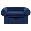 Banque de chien vidaxl avec tiroir 75x50x38 cm bleu en peluche
