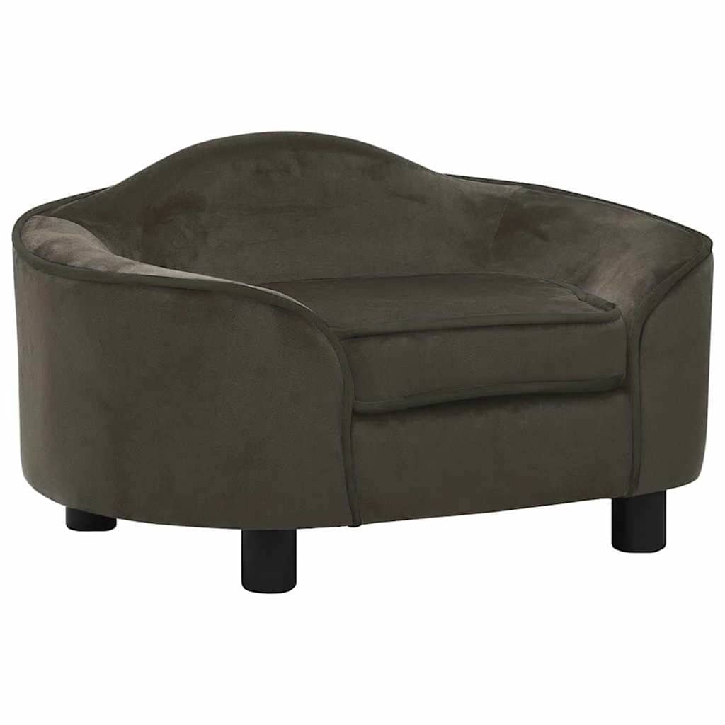 Vidaxl Dog Bank 67x47x36 cm en peluche gris foncé