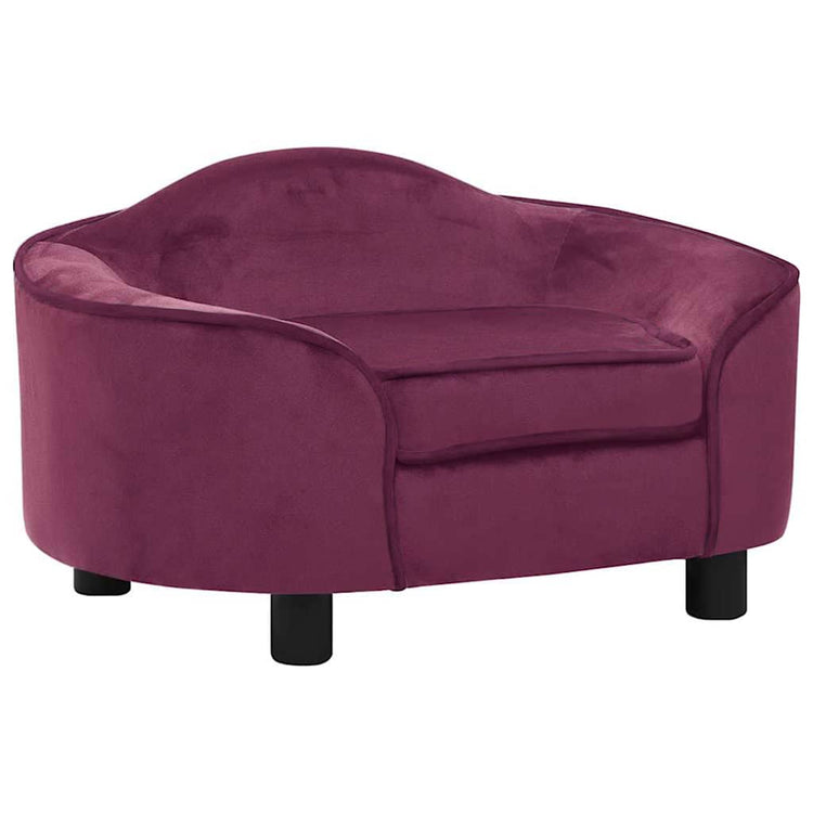 Vidaxl Dog Bank 67x47x36 cm en peluche bordeaux rouge