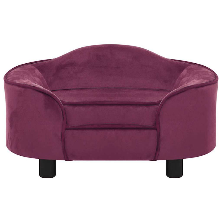Vidaxl Dog Bank 67x47x36 cm en peluche bordeaux rouge