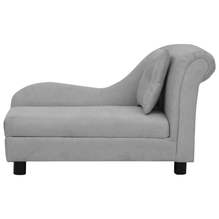 Vidaxl Dog Bank avec coussin 83x44x44 cm Gray en peluche