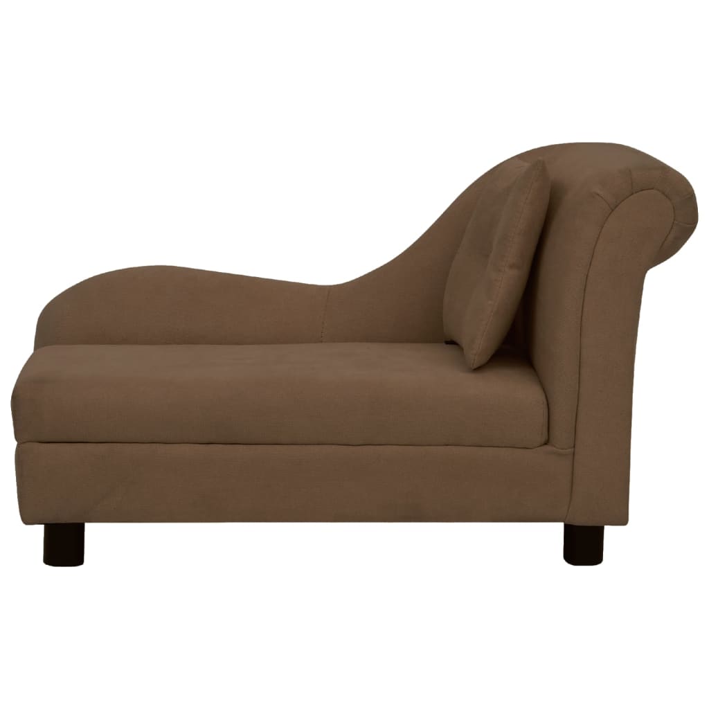Vidaxl Dog Bank avec coussin 83x44x44 cm Brun en peluche