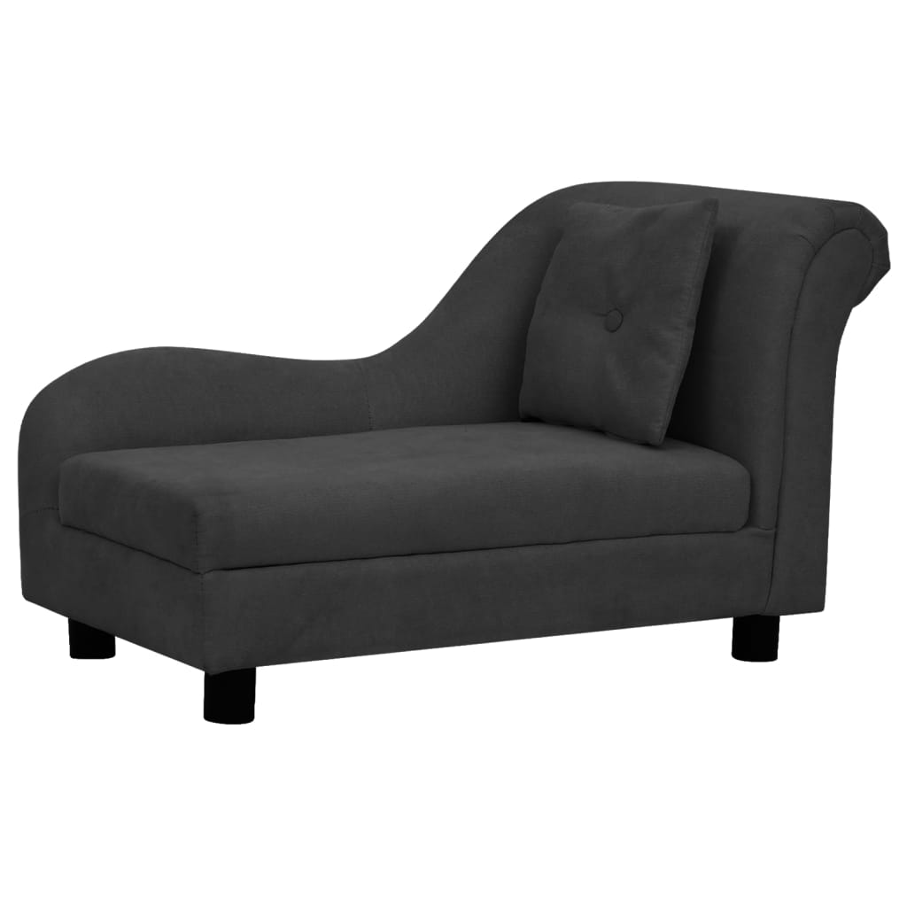 Vidaxl Dog Bank avec coussin 83x44x44 cm en peluche noir
