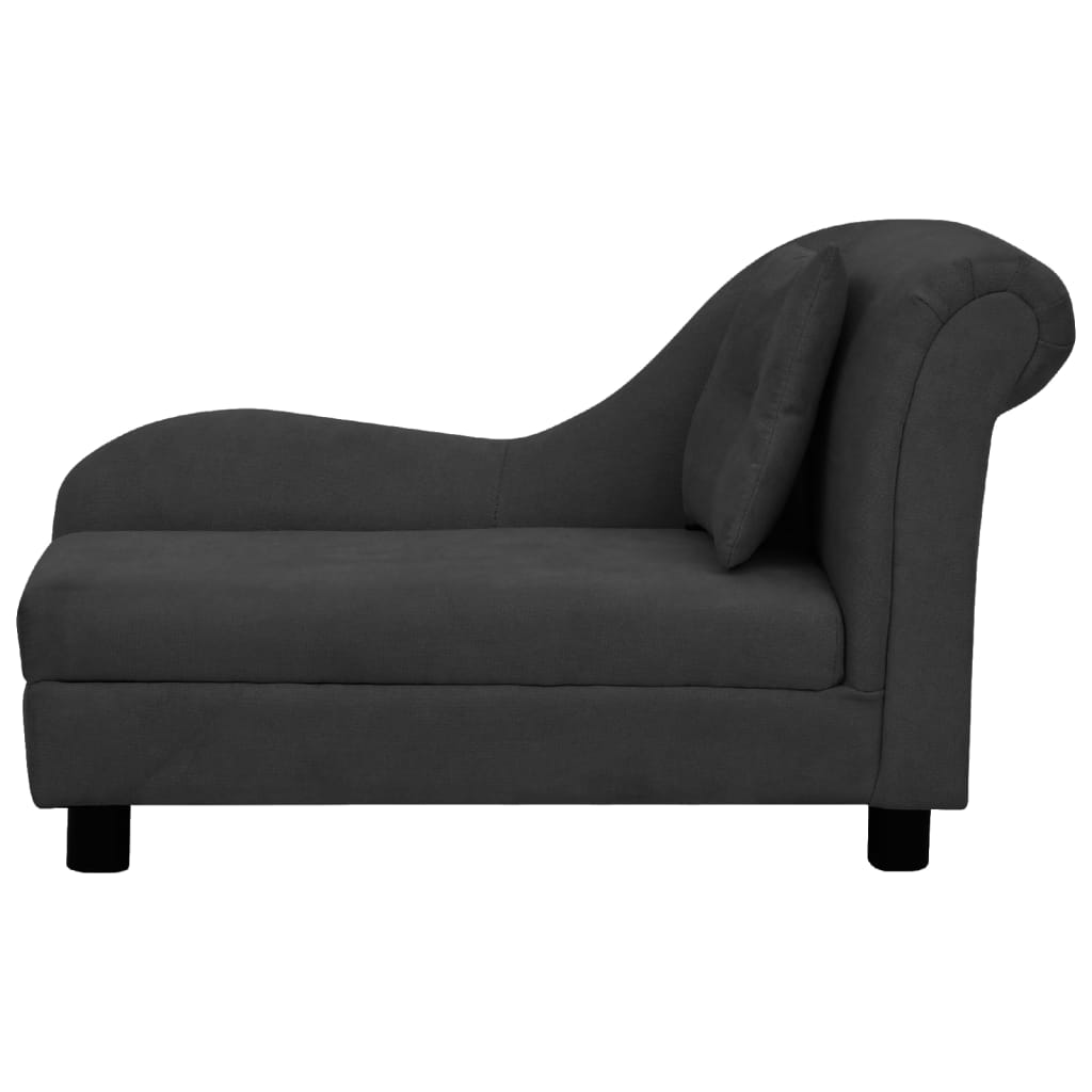 Vidaxl Dog Bank avec coussin 83x44x44 cm en peluche noir