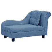 Vidaxl Dog Bank avec coussin 83x44x44 cm Bleu en peluche - afbeelding 2