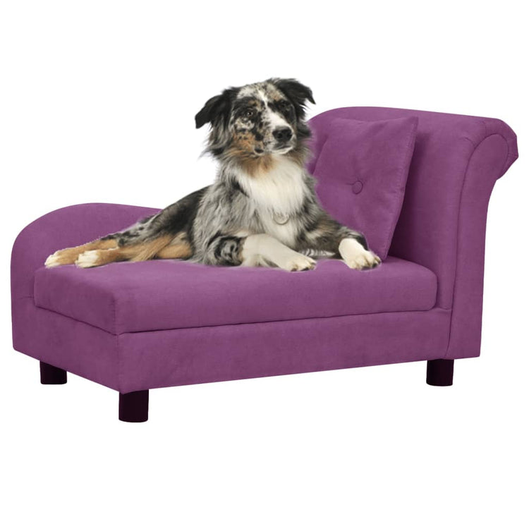 Vidaxl Dog Bank avec coussin 83x44x44 cm en peluche bordeaux rouge