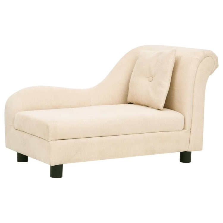Banque de chiens Vidaxl avec coussin 83x44x44 cm Crème en peluche -colore
