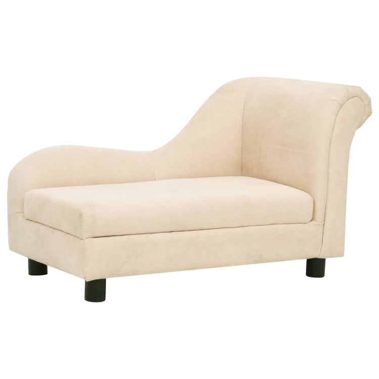 Banque de chiens Vidaxl avec coussin 83x44x44 cm Crème en peluche -colore