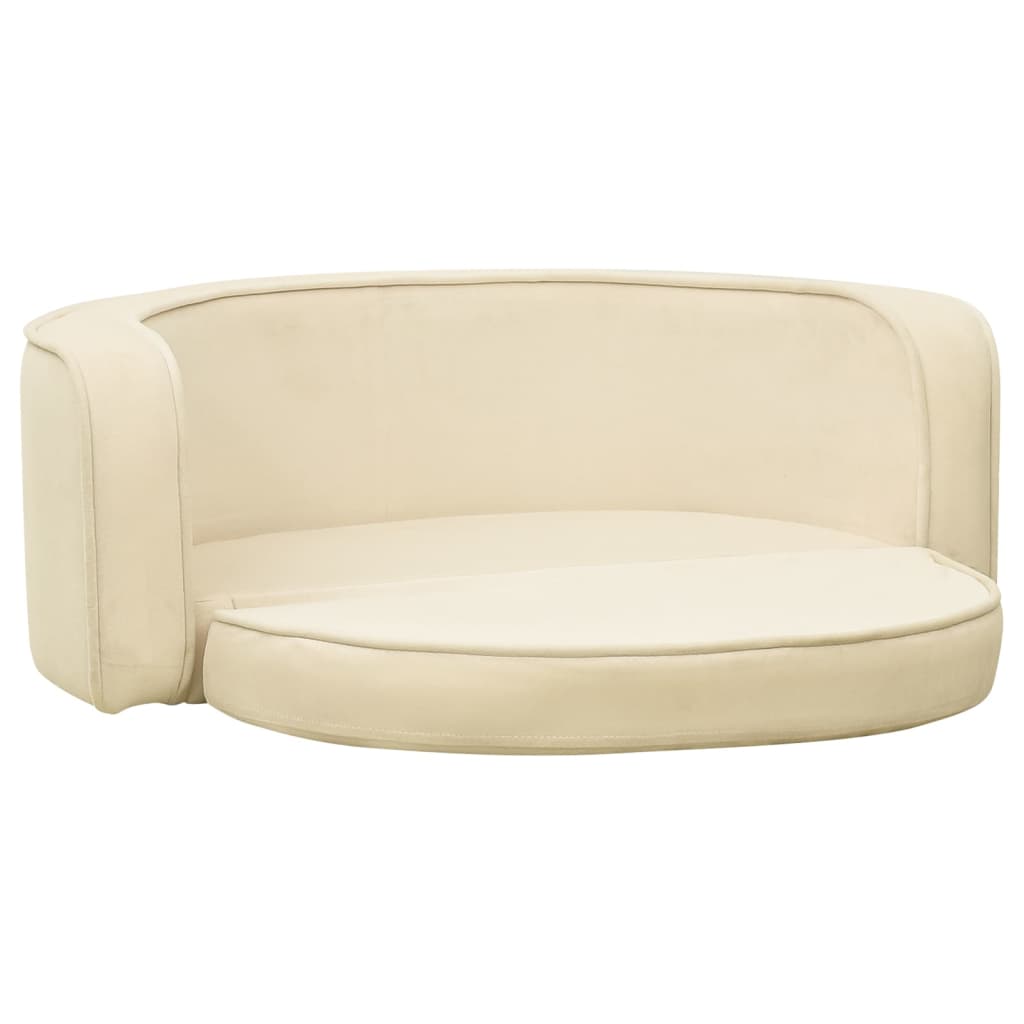 Vidaxl Dog Bank pliable 73x67x26 cm Crème en peluche -colore