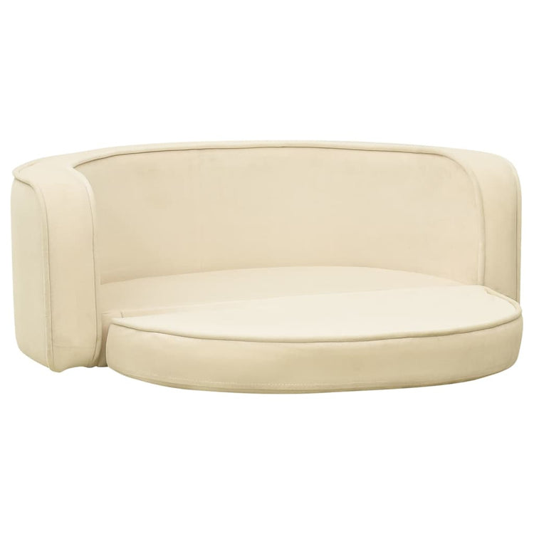 Vidaxl Dog Bank pliable 73x67x26 cm Crème en peluche -colore