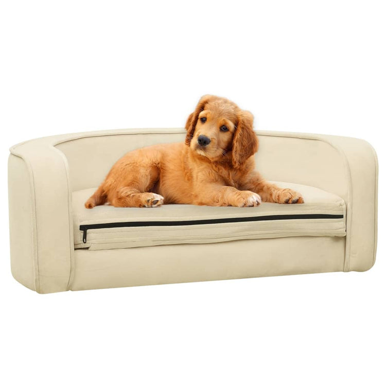 Vidaxl Dog Bank pliable 73x67x26 cm Crème en peluche -colore