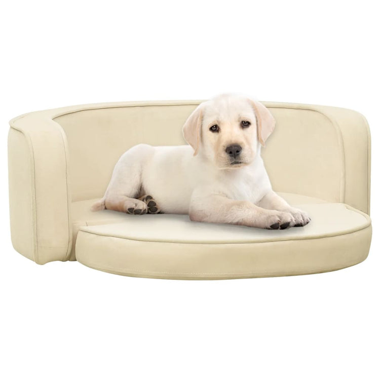 Vidaxl Dog Bank pliable 73x67x26 cm Crème en peluche -colore