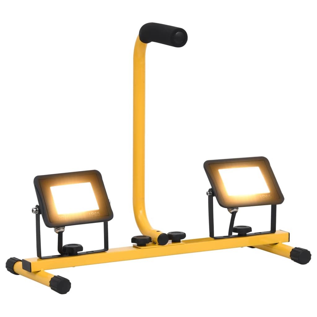 Vidaxl Spotlight avec poignée LED 2x20 W blanc chaud