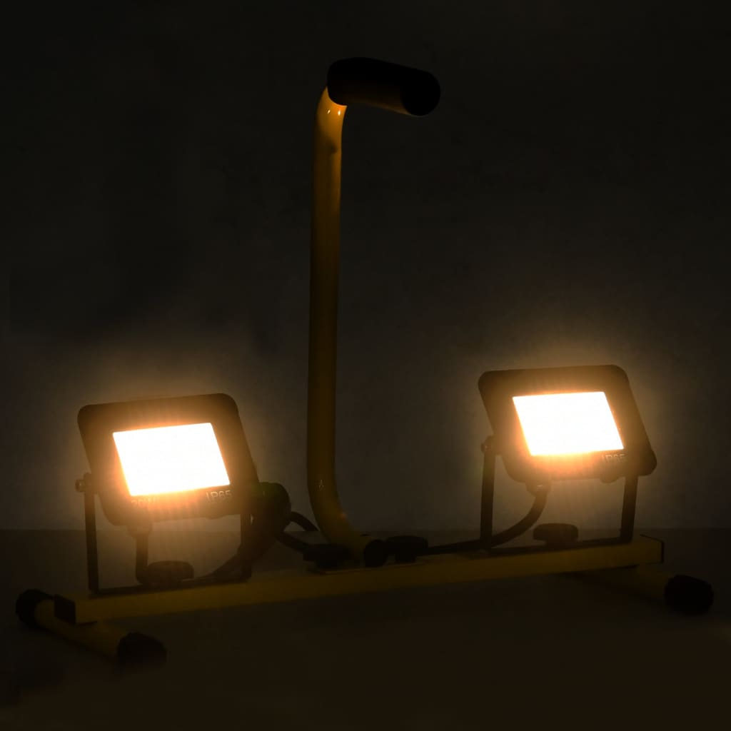 Vidaxl Spotlight avec poignée LED 2x20 W blanc chaud