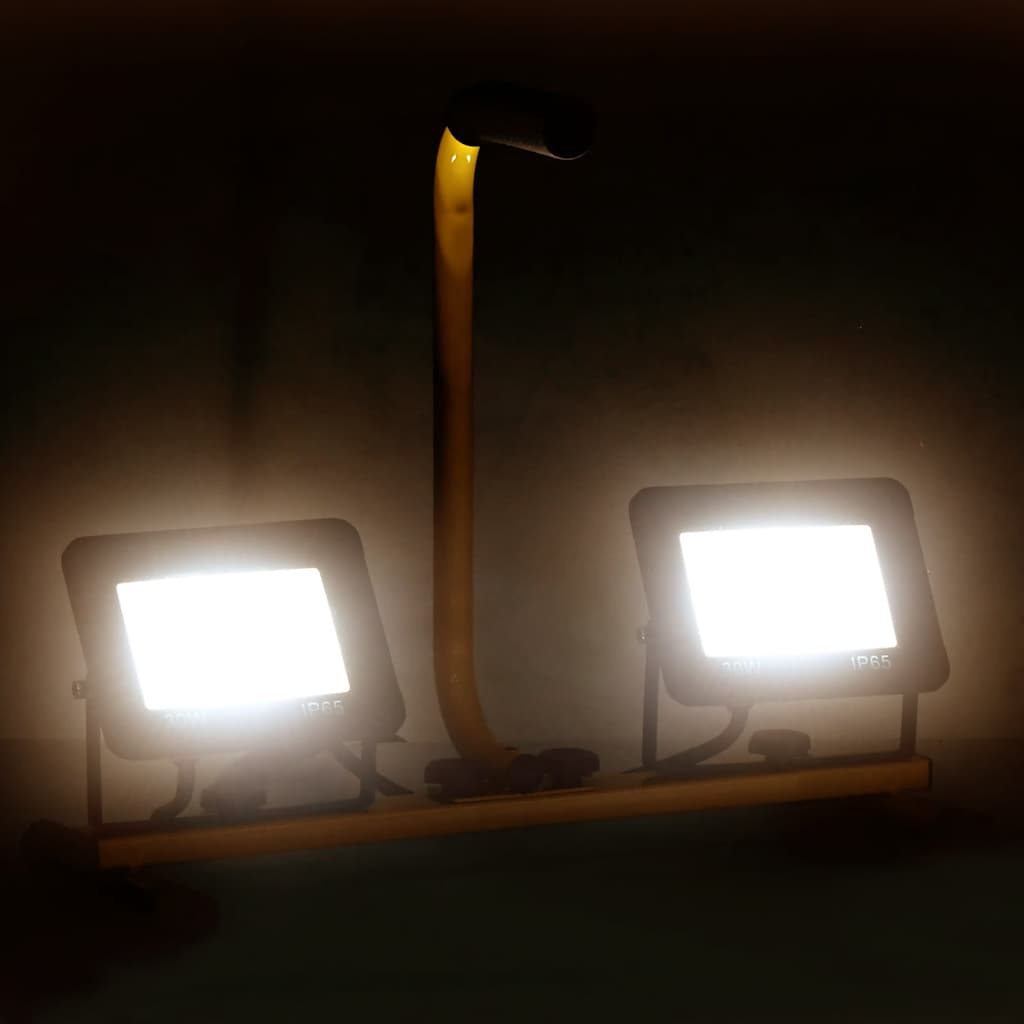 Vidaxl Spotlight avec poignée LED 2x30 W blanc chaud