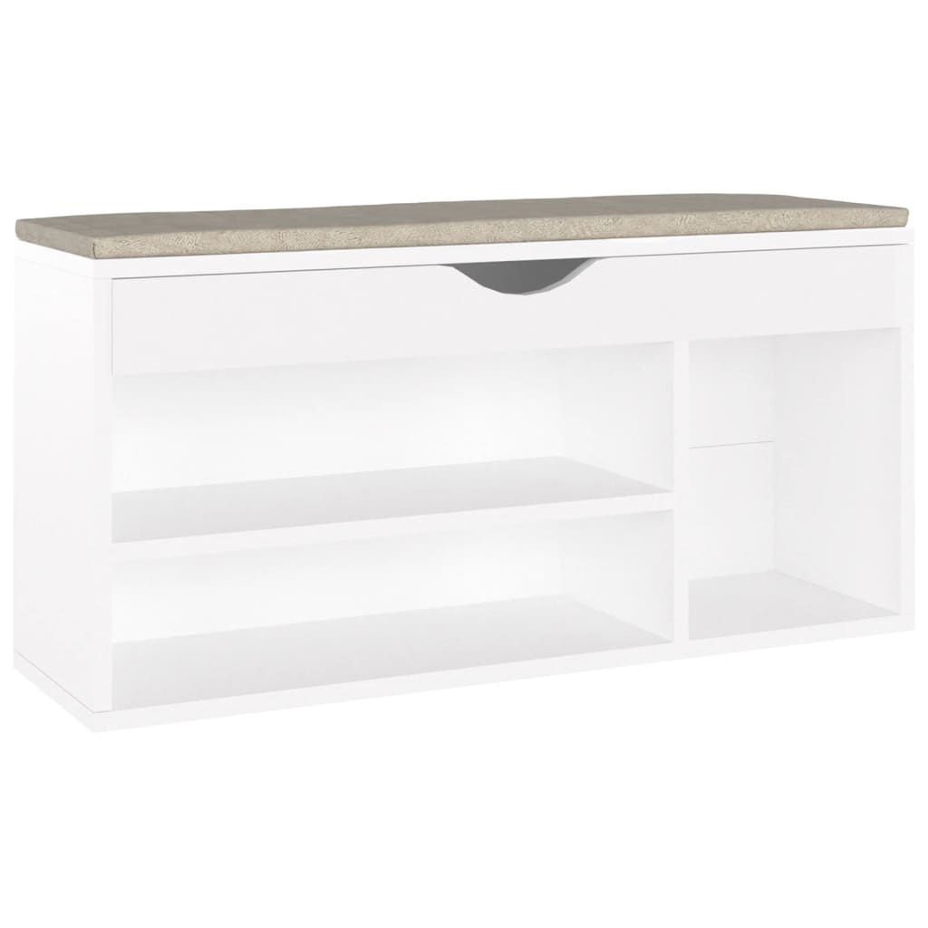 Banc de chaussures Vidaxl avec coussin 104x30x49 cm Bois de bois de propriété