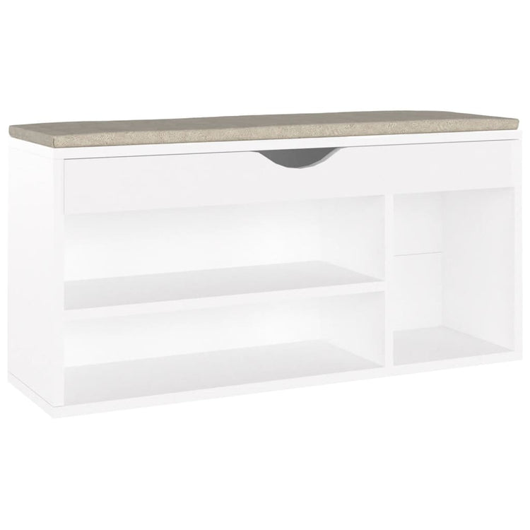 Banc de chaussures Vidaxl avec coussin 104x30x49 cm Bois de bois de propriété