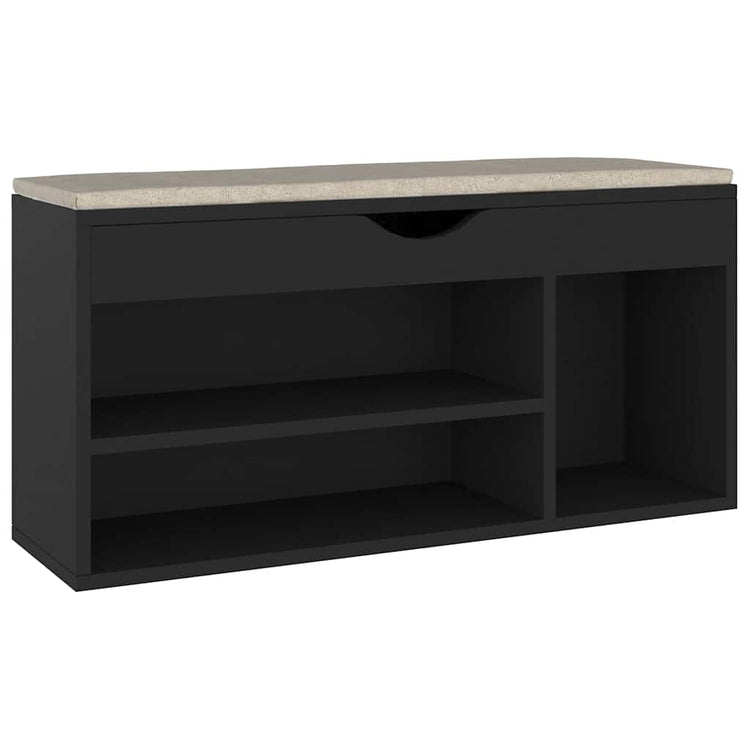 Banc de chaussures Vidaxl avec coussin 104x30x49 cm Bois de bois de propriété