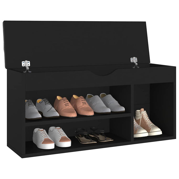 Banc de chaussures Vidaxl avec coussin 104x30x49 cm Bois de bois de propriété