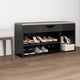 Canapé à chaussures Vidaxl avec coussin 104x30x49 cm en bois de bois gris