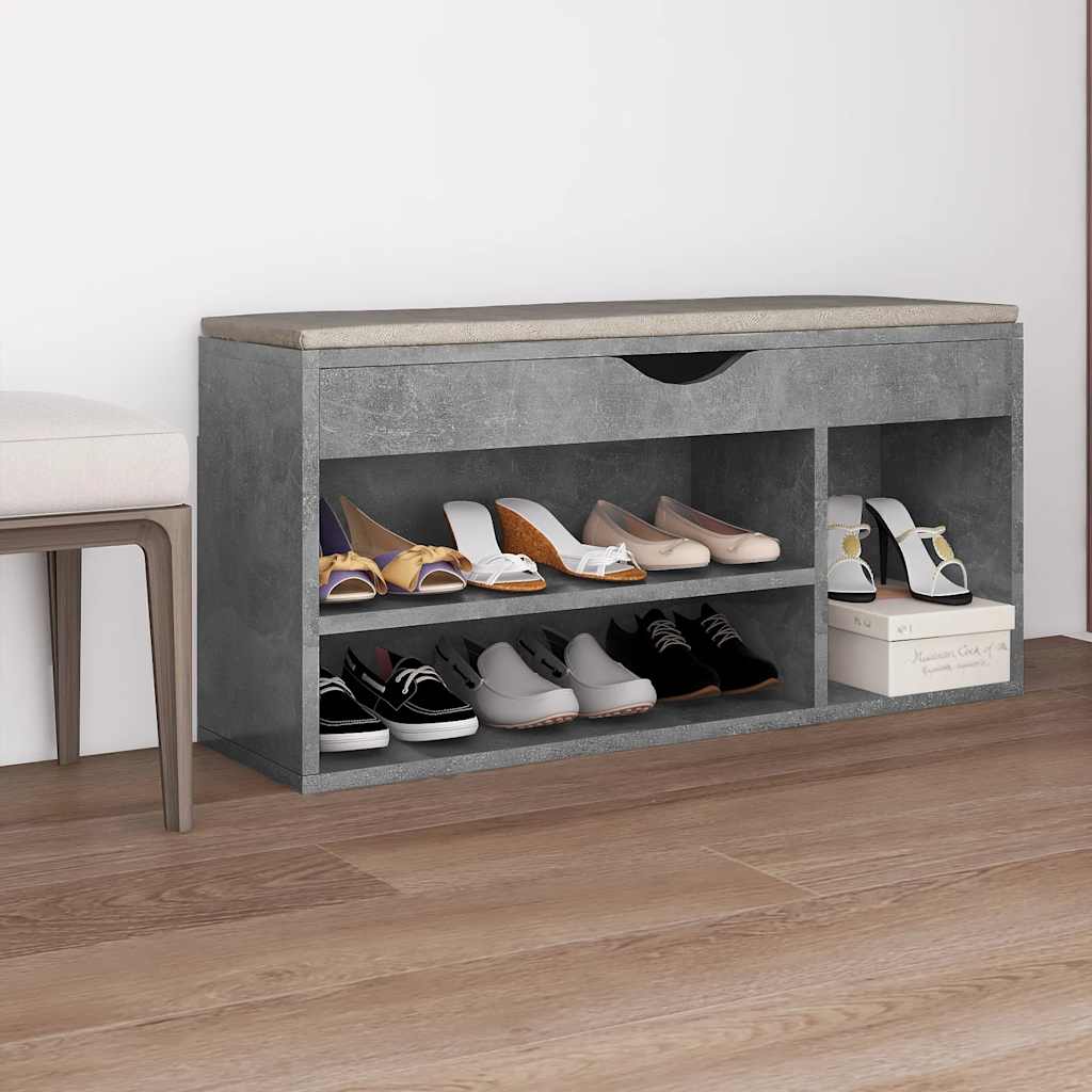 Banc de chaussures Vidaxl avec coussin 104x30x49 cm
