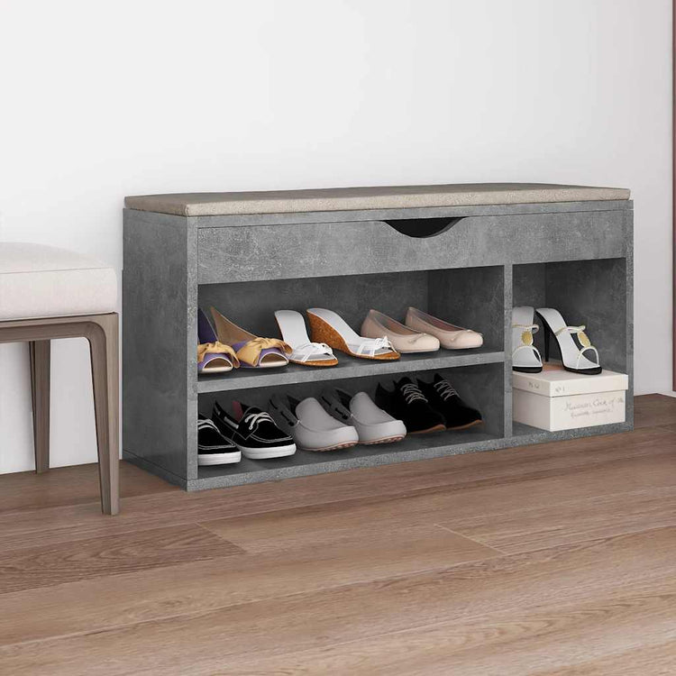 Banc de chaussures Vidaxl avec coussin 104x30x49 cm