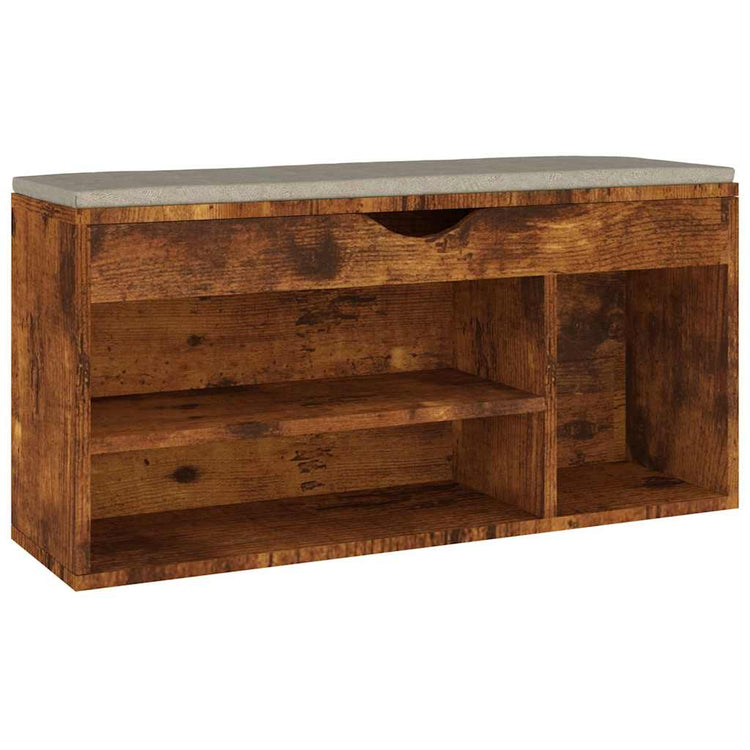 Banc de chaussures Vidaxl avec coussin 104x30x49 cm en bois de bois de bois de bois propriété