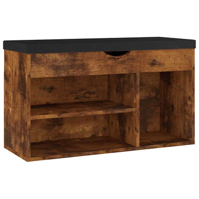 Banc de chaussures Vidaxl avec coussin 80x30x47 cm en bois de bois de bois de bois
