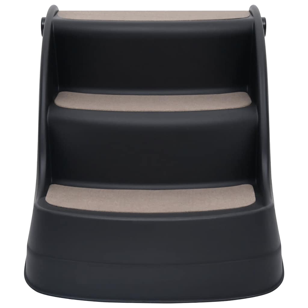 vidaXL 3 marches pliables pour chien noir
