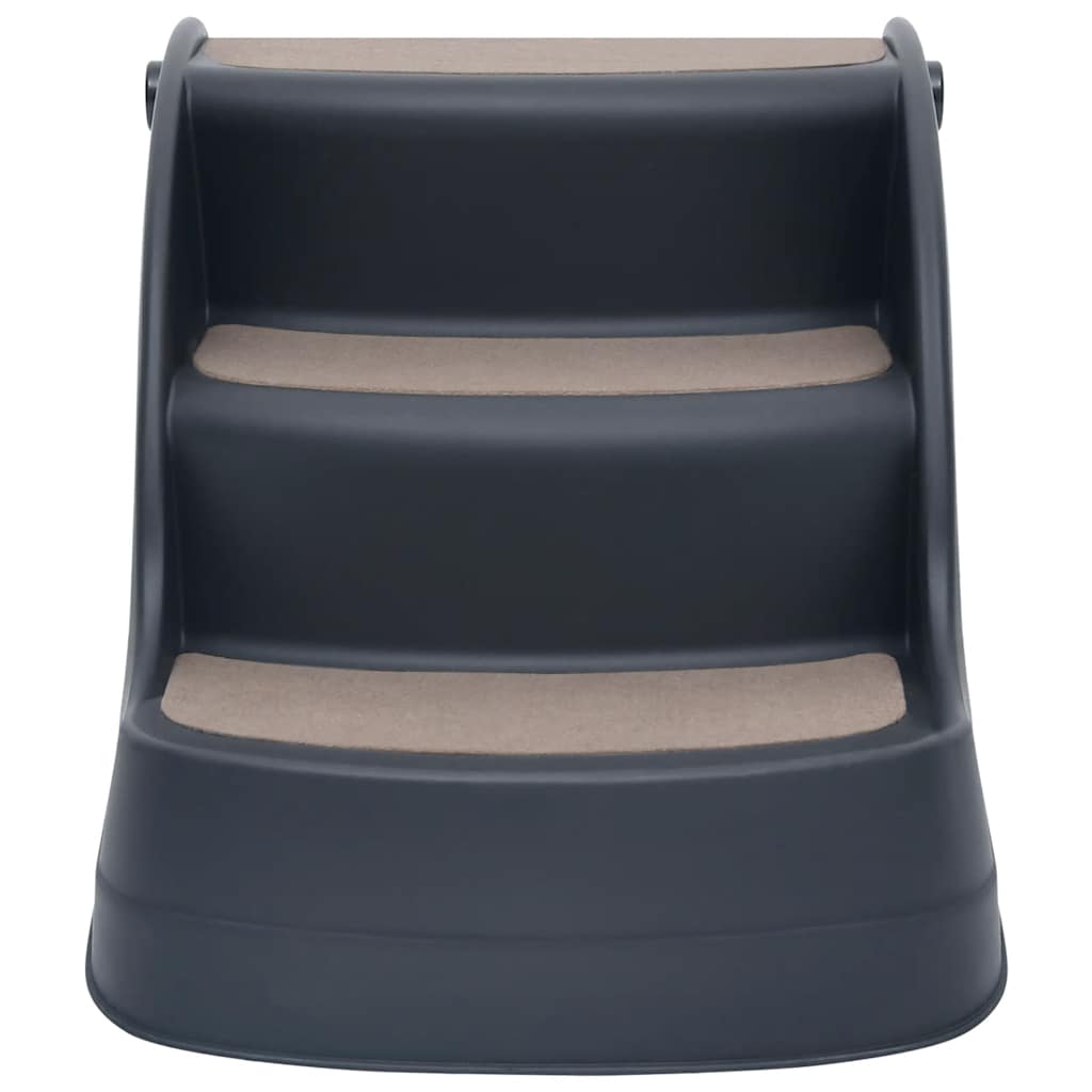 Vidaxl Dog Staircase 3 étapes pliantes gris foncé