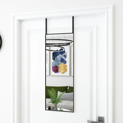 Miroir de porte vidaxl 30x80 cm en verre et en aluminium noir