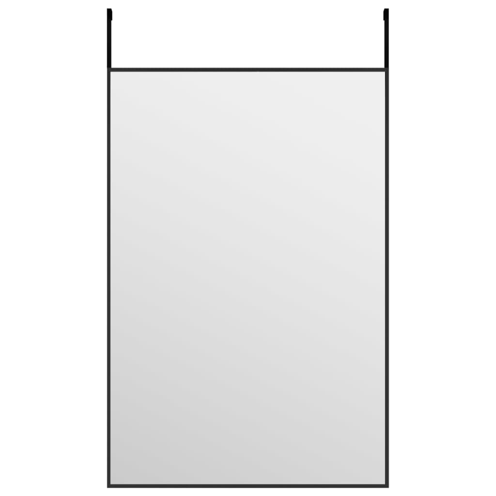 Miroir de porte vidaxl 40x60 cm de verre et d'aluminium noir